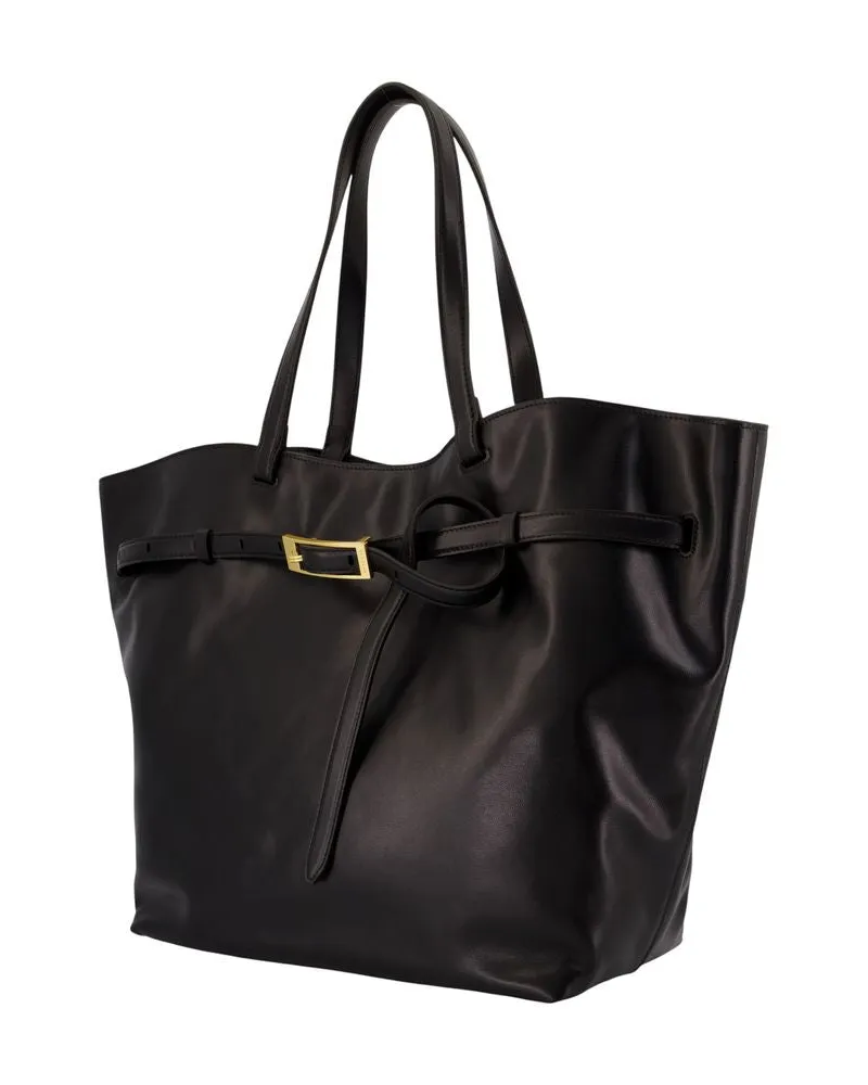 Anine Bing Elly Small Shopper Tote Bag — Black Black