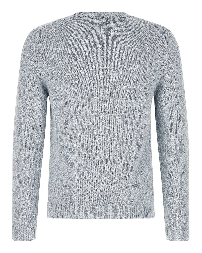 Zanone Two-Tone Knit Cotton Sweater — Gray Gray