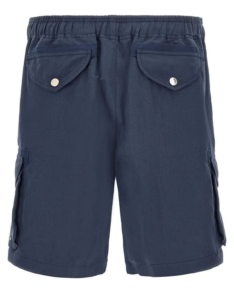 Brunello Cucinelli Men's Blue Linen Bermuda Shorts Blue