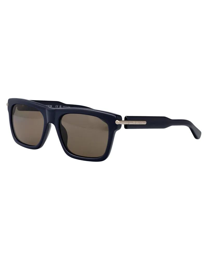 Alexander McQueen Men's Sunglasses Am0495s Blue-Blue-Brown Acetate Blue/blue/brown Blue