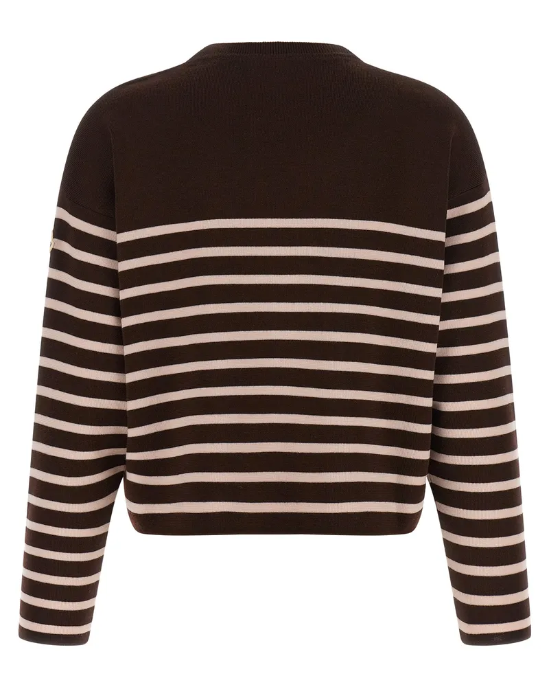 Moncler Women's White Virgin Wool Cardigan Clothing Brown
