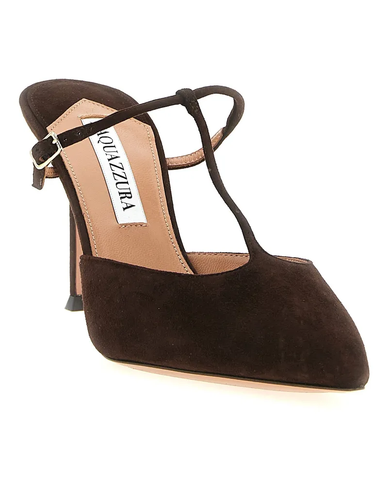 Aquazzura Women's Brown Goatskin High Heel Pumps Brown