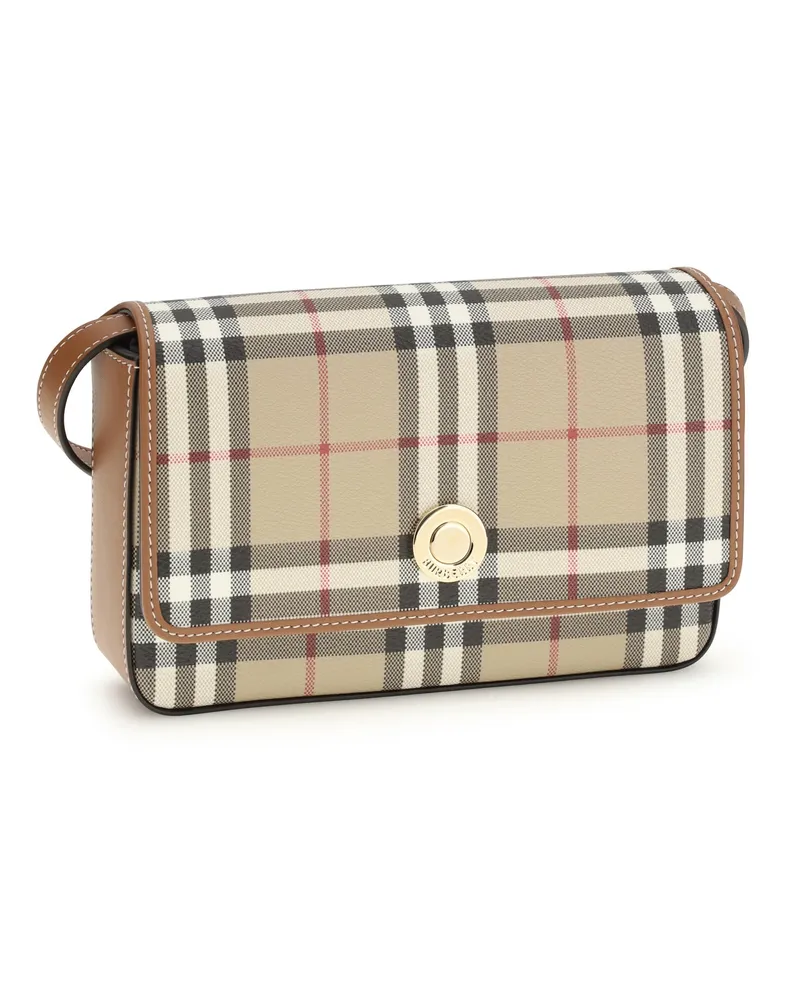 Burberry Women's Shoulder Bag Hampshire Mini Briar Brown Vintage Check-Briar Thermoplastic Polyurethane Wallets & Purses Check/briar Brown