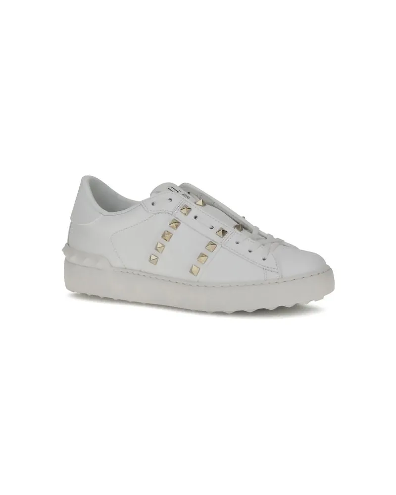 Valentino Garavani Women's White Calf Leather Bos Taurus Sneakers White