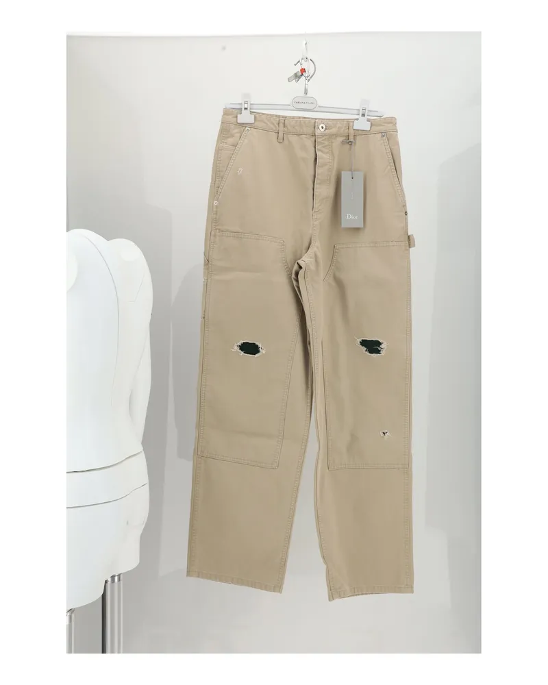 Dior Men's Jeans Carpenter Beige Cotton Beige