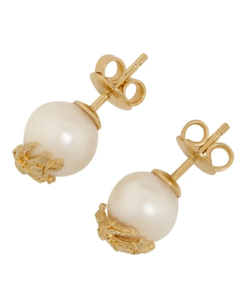 Burberry Women's Lj Ekd Sphre Pearl Earrings Metal Gold Jewelry-Watches Gold