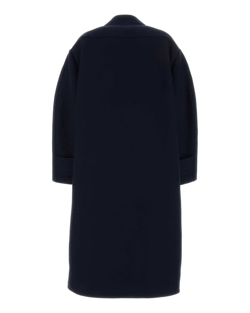 Balenciaga Long Peacoat Coat — Navy Navy