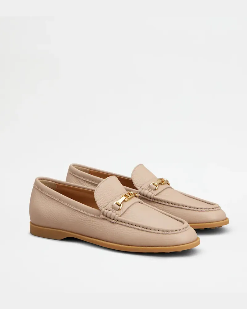 TOD'S Grained Leather Loafer — Rose Rose