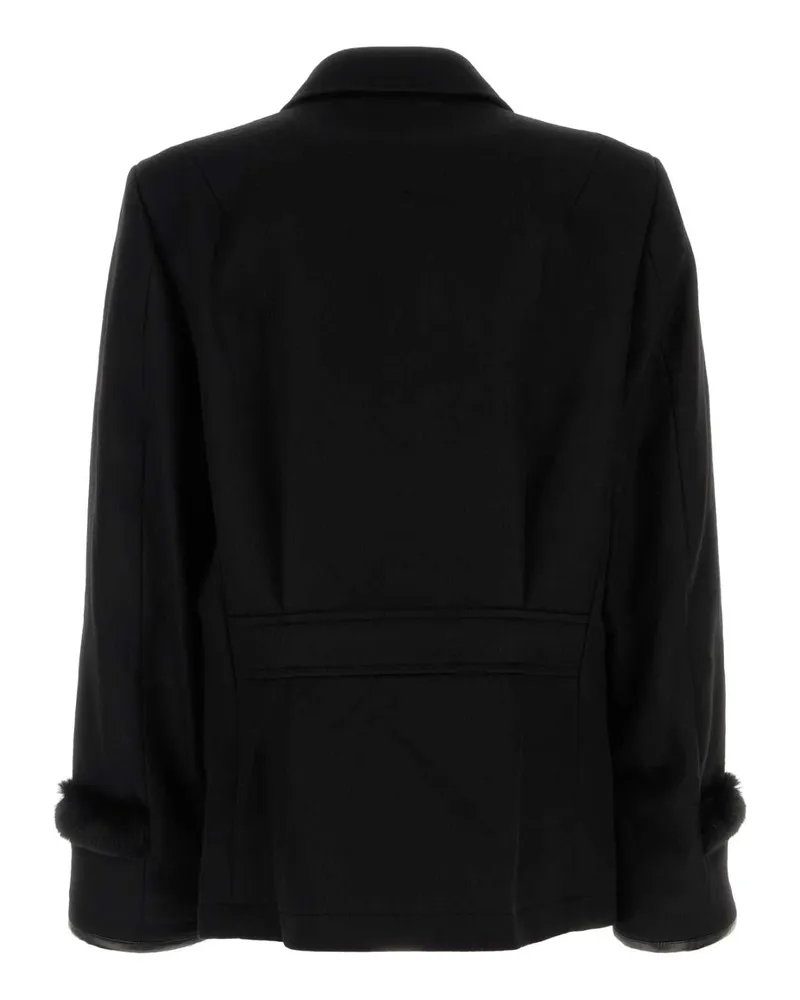 Random Identities Men's Black Wool Blend Coat Cappotti Black
