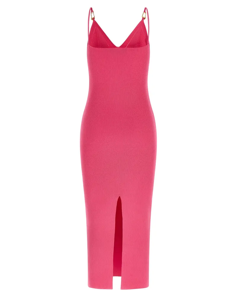 Versace Women's Fuchsia Viscose Midi Dress Pink