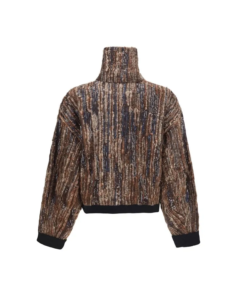 Brunello Cucinelli Women Brown Mohair Full-Length Jacket Clothing Brown
