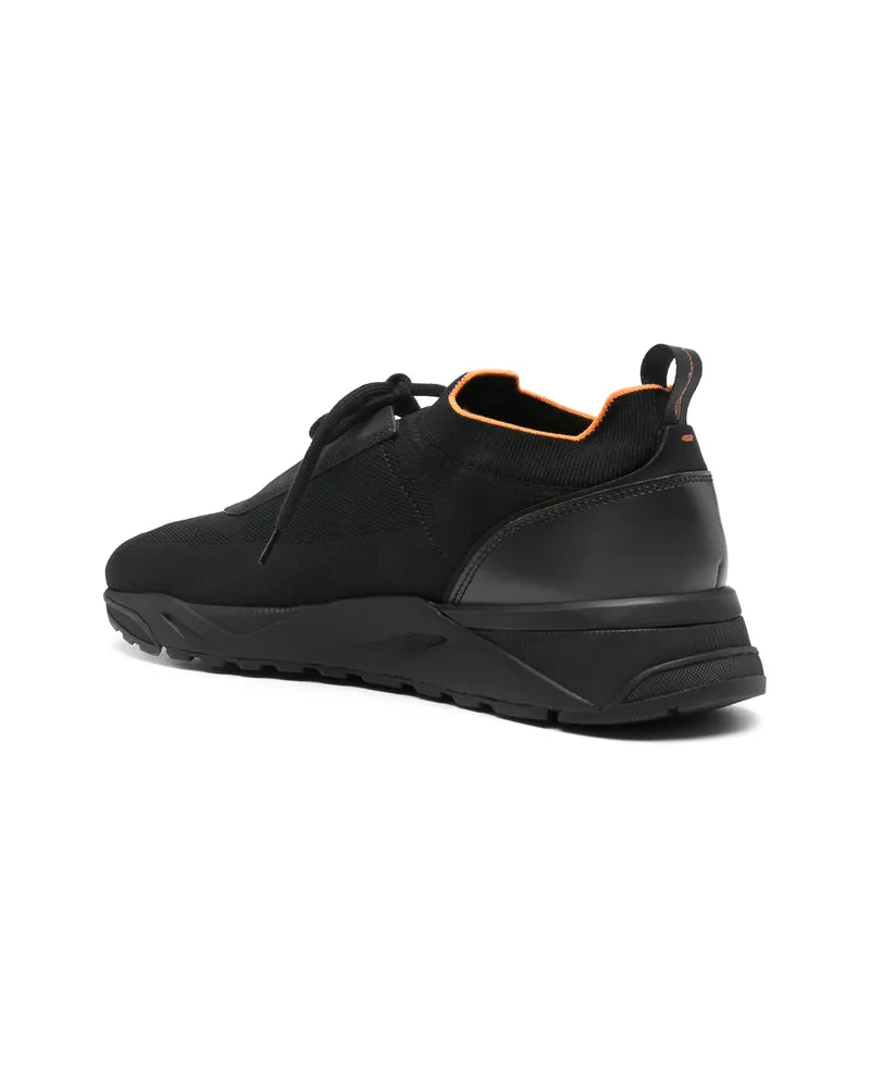 Santoni Hodn Sneaker — Black Black