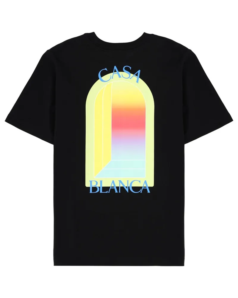 Casablanca Paris Organic Cotton Print T-Shirt — Black Black