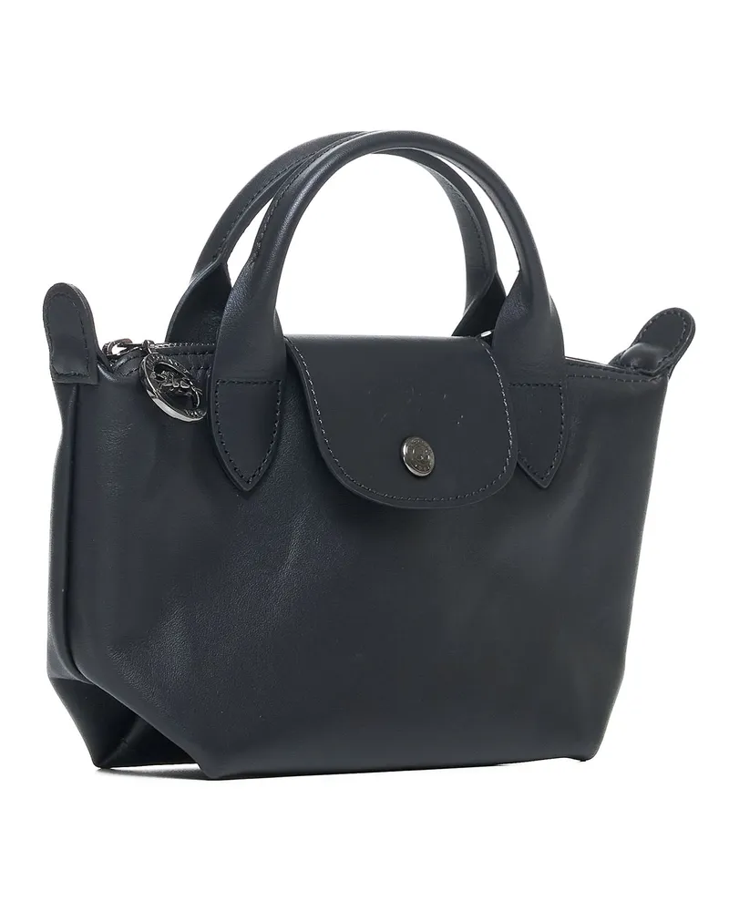 Longchamp Women's Top Handle Bag Le Pliage Xtra Calf Leather Black Handbags Hand Black