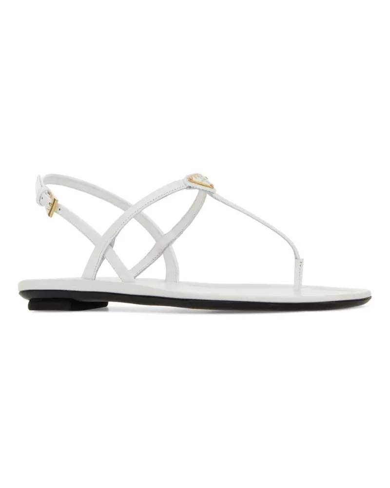 Prada Women's White Leather Thong Sandals Bianco Sandali Bianco