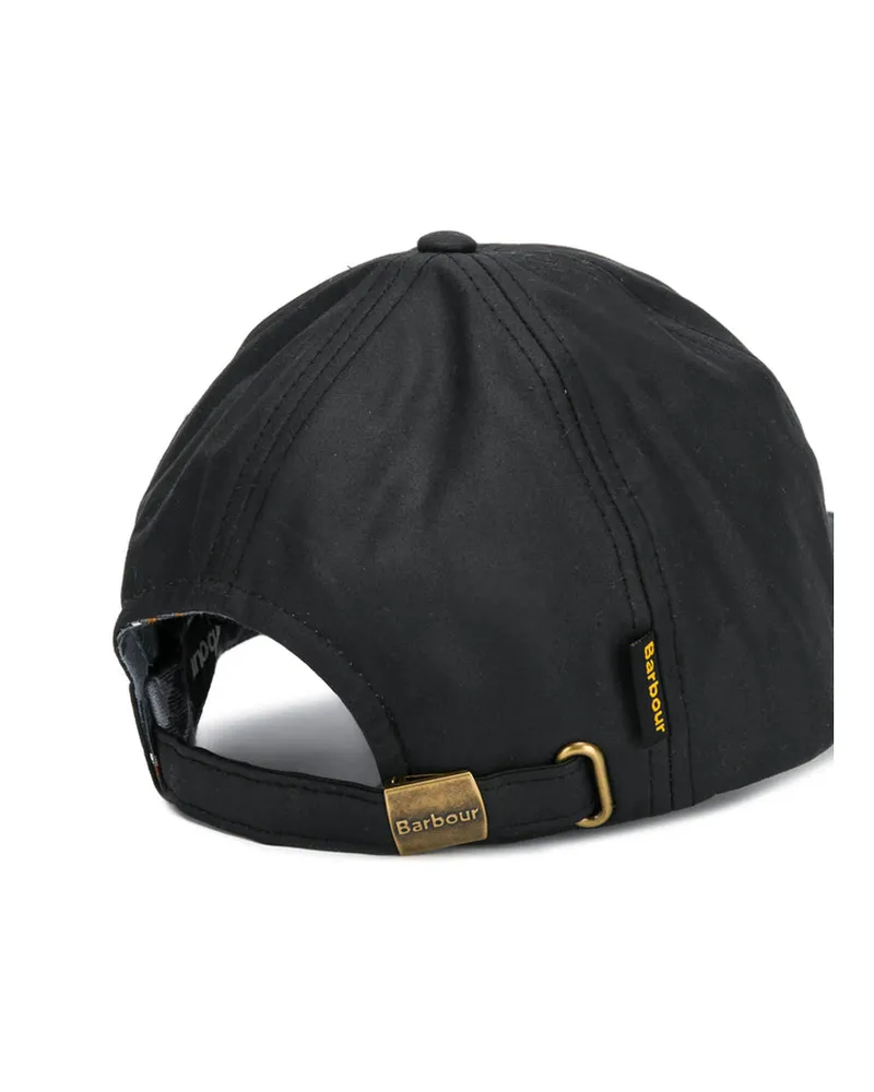 Barbour MHA0005 Waxed Cotton Baseball Cap — Black Black
