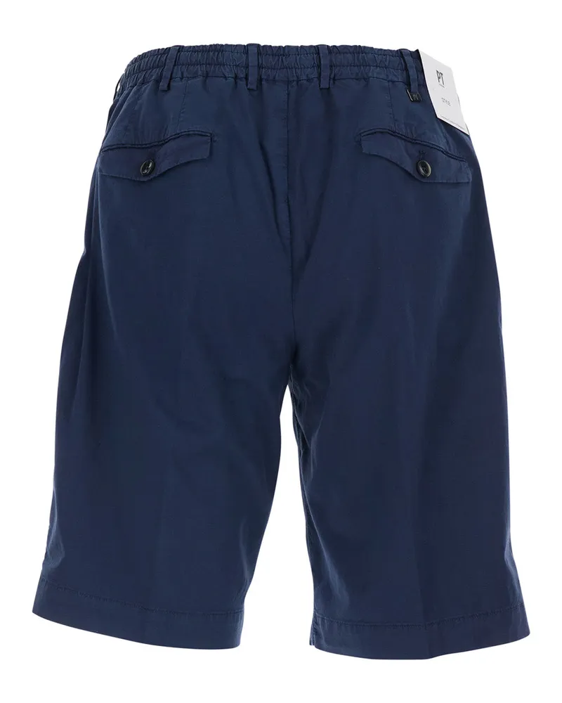 PT TORINO Cotton-Linen Blend Shorts — Navy Navy