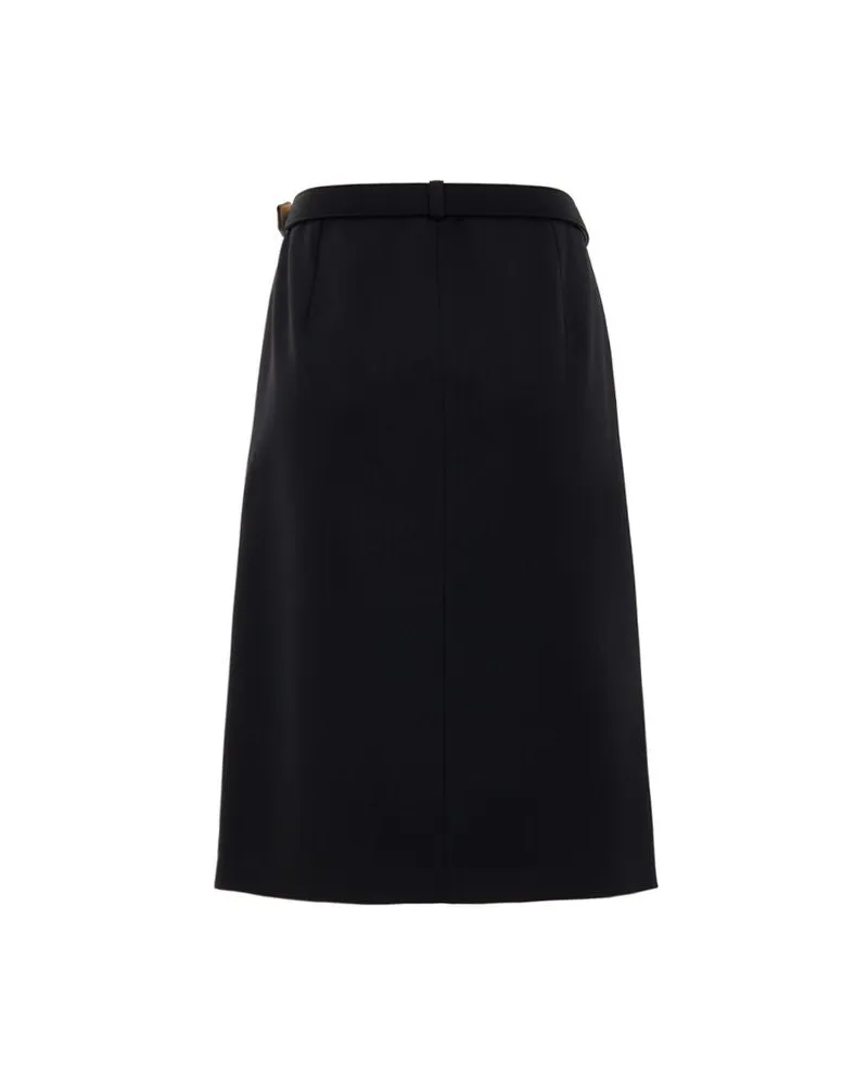 Gucci Women's Black Wool Midi Skirt Black