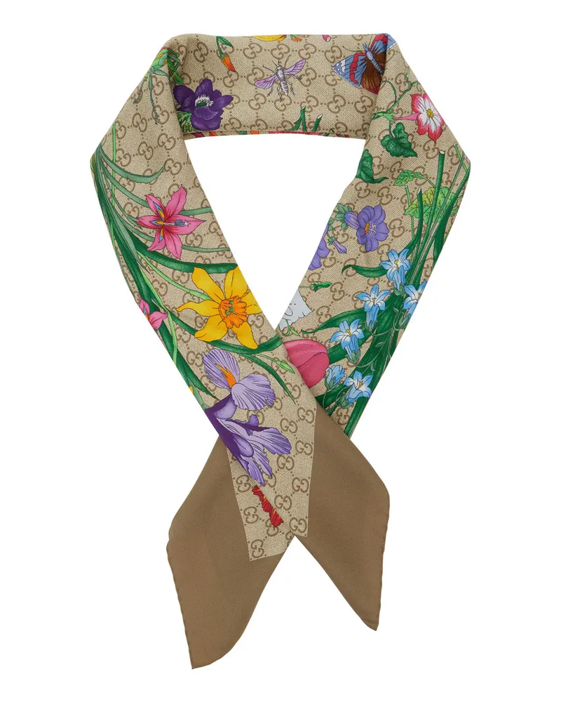 Gucci Women's Silk Twill Scarf Beige Scarfs Beige