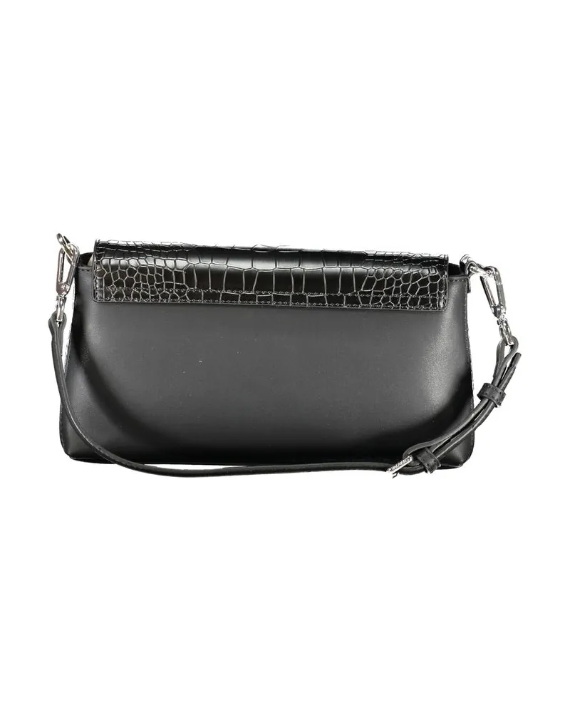Calvin Klein Crocodile-Embossed Leather Card Case — Black Black