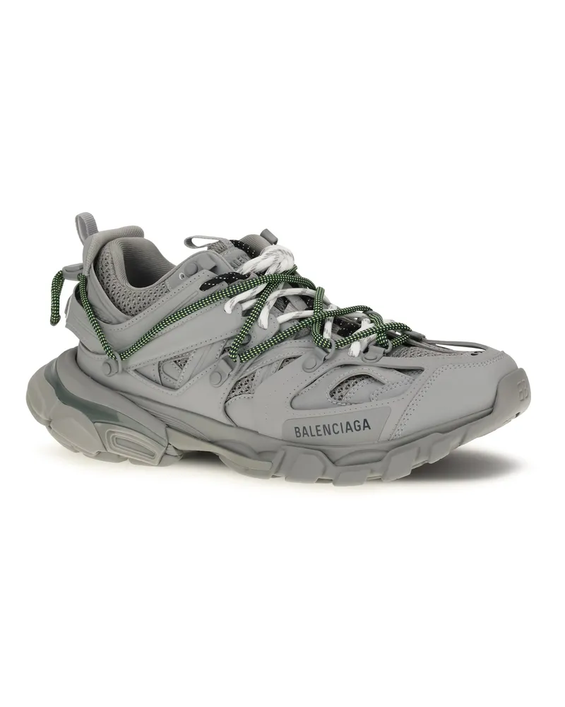 Balenciaga Men's Track Trail Laces Sneakers Gry-Yellow-Wht-Navy Gry/yellow/wht/navy Gray