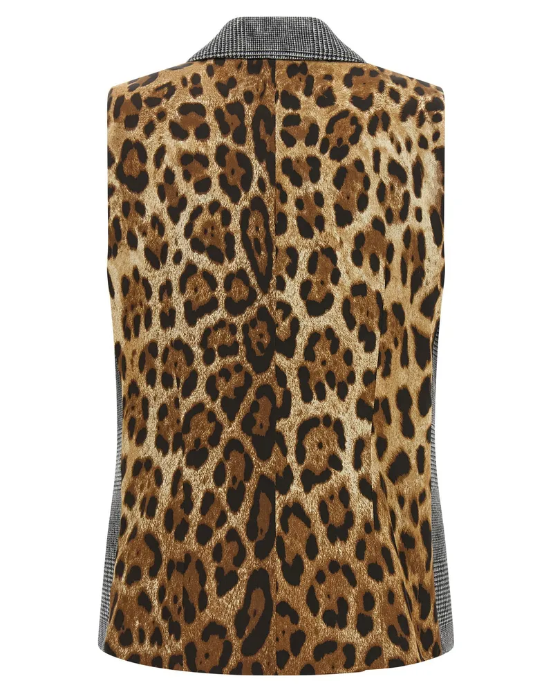 Dolce & Gabbana Prince of Wales Virgin Wool and Cashmere Vest — Black Black