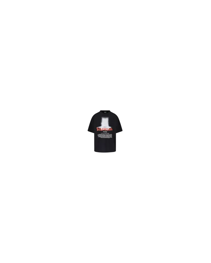 Balenciaga Women's T-Shirts And Polos Black Cotton Black
