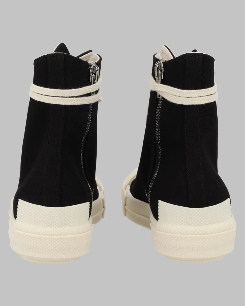DRKSHDW by Rick Owens High-Top Denim Sneakers — Black Black