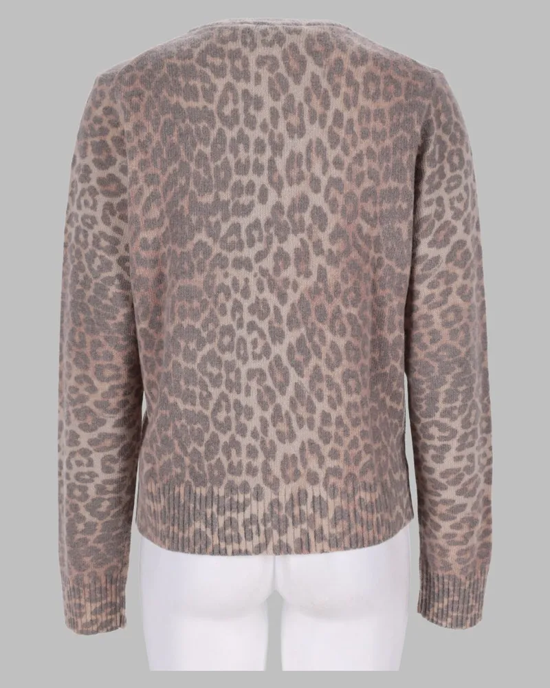 Ganni Tiger-Motif Wool Blend Sweater — Multicolor Multicolor