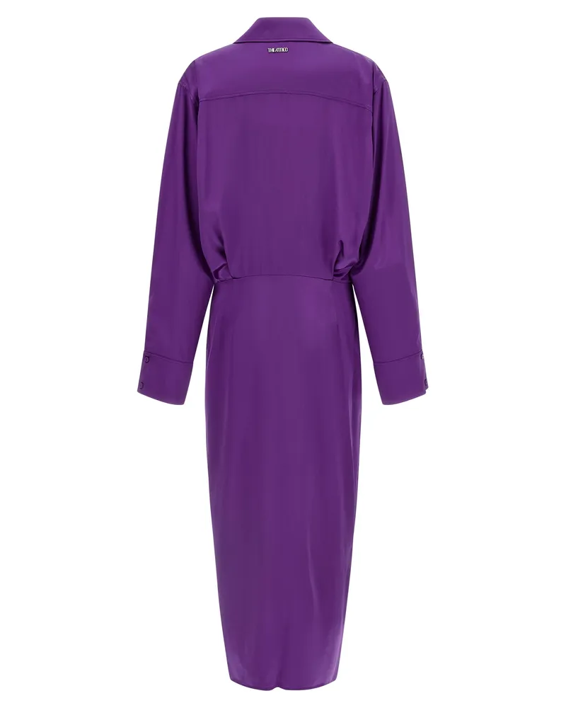 ATTICO Women's Purple Rayon Midi Dress Purple