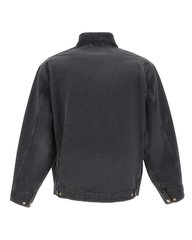 Carhartt WIP Men's Jacket Og Detroit Black Destroy Wash Black-Black Black/black Black