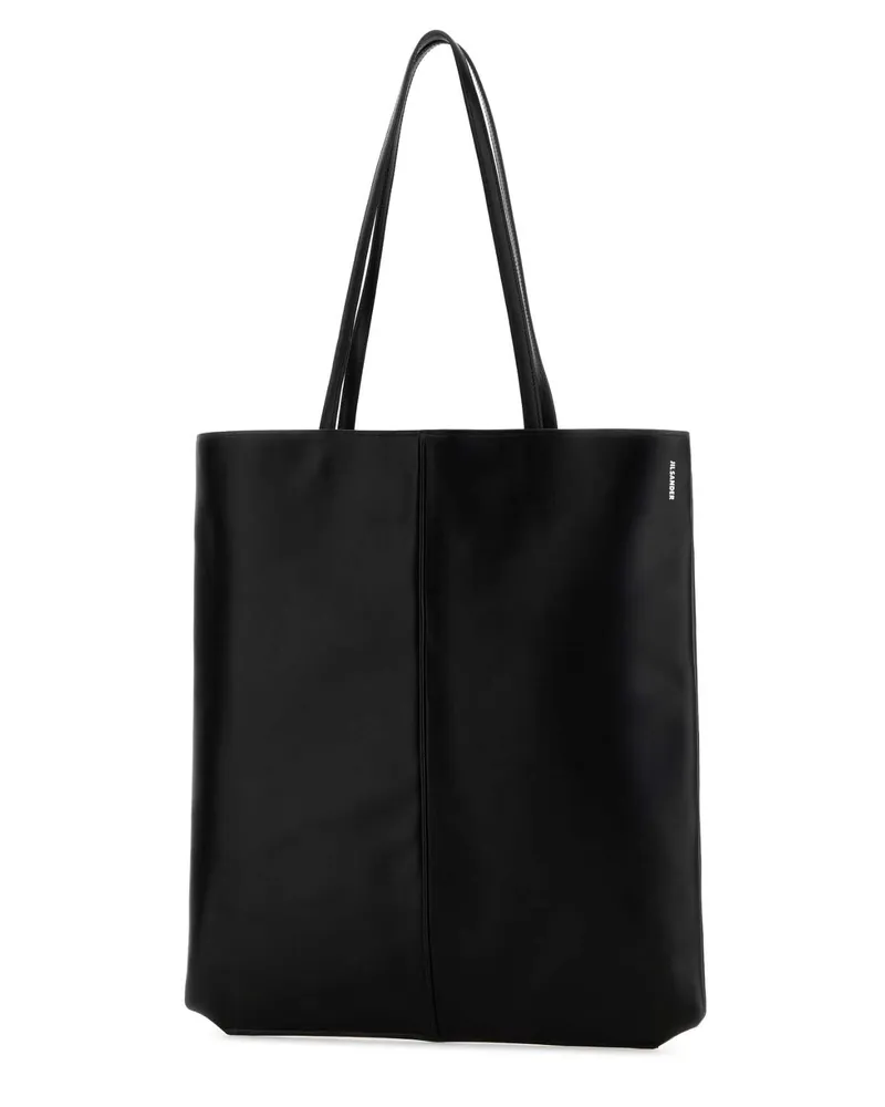 Jil Sander Men's Black Leather Linea Shopping Bag Borse A Mano Black