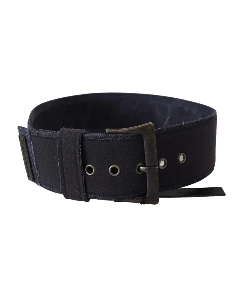 Ermanno Scervino Women's Black Leather Wide Buckle Waist Luxury Belt Black