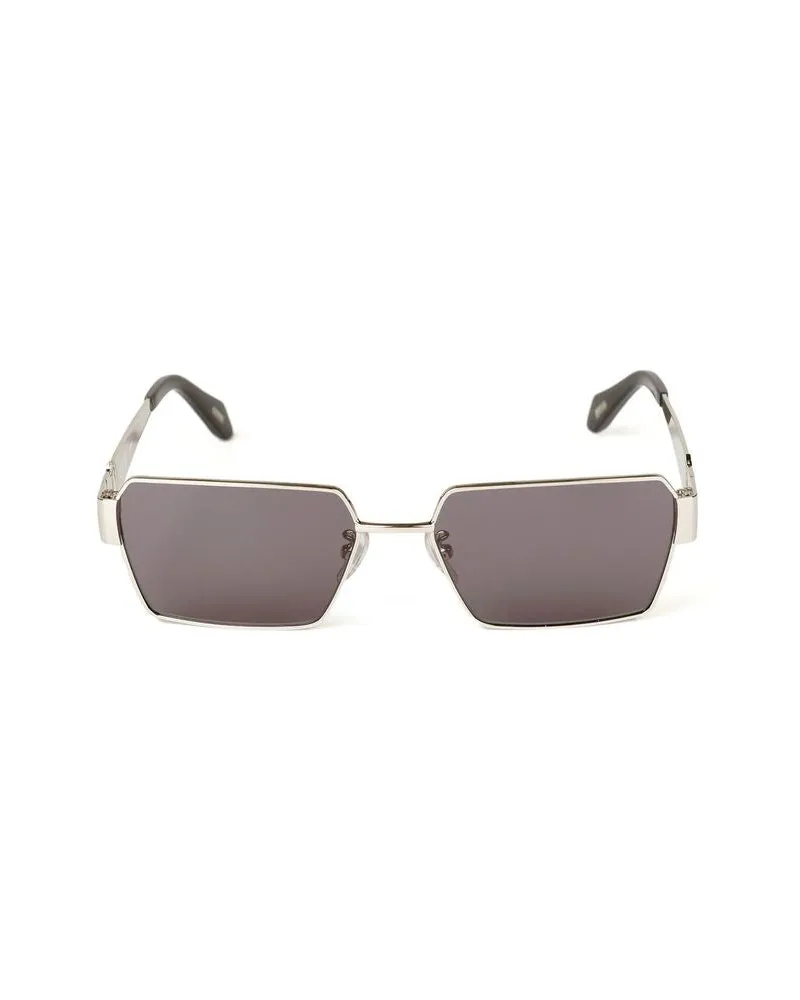 Just Cavalli SJC153 Rectangular Metal Frame Sunglasses — Silver Silver