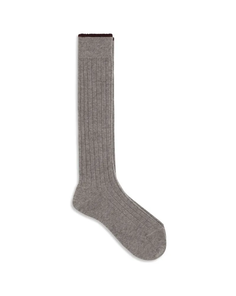Brunello Cucinelli Ribbed Cashmere Socks — Gray Gray