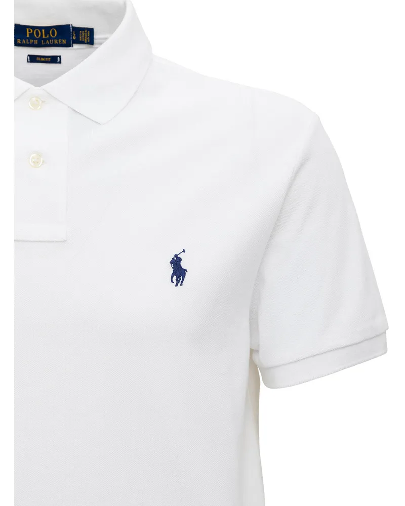 Ralph Lauren Pony-Embroidered Cotton Polo — White 