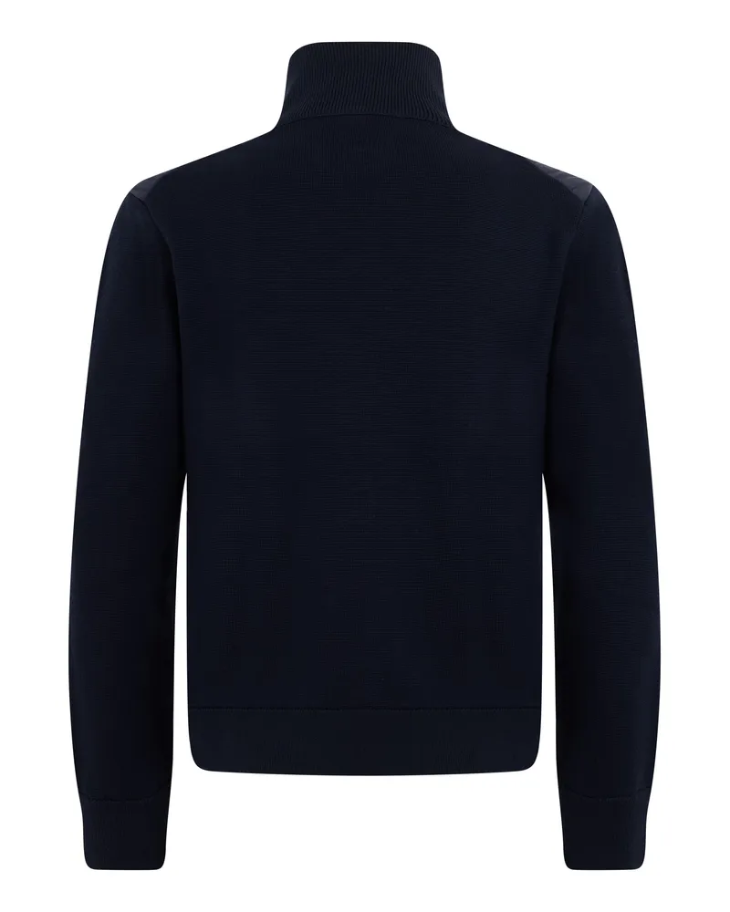 Moncler Men's Quilted Hybrid Jacket With Knitted Sleeves Blue Polyamide Padded & Down Blue