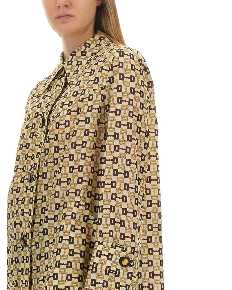 Gucci Horsebit Print Raincoat — Multicolor Multicolor