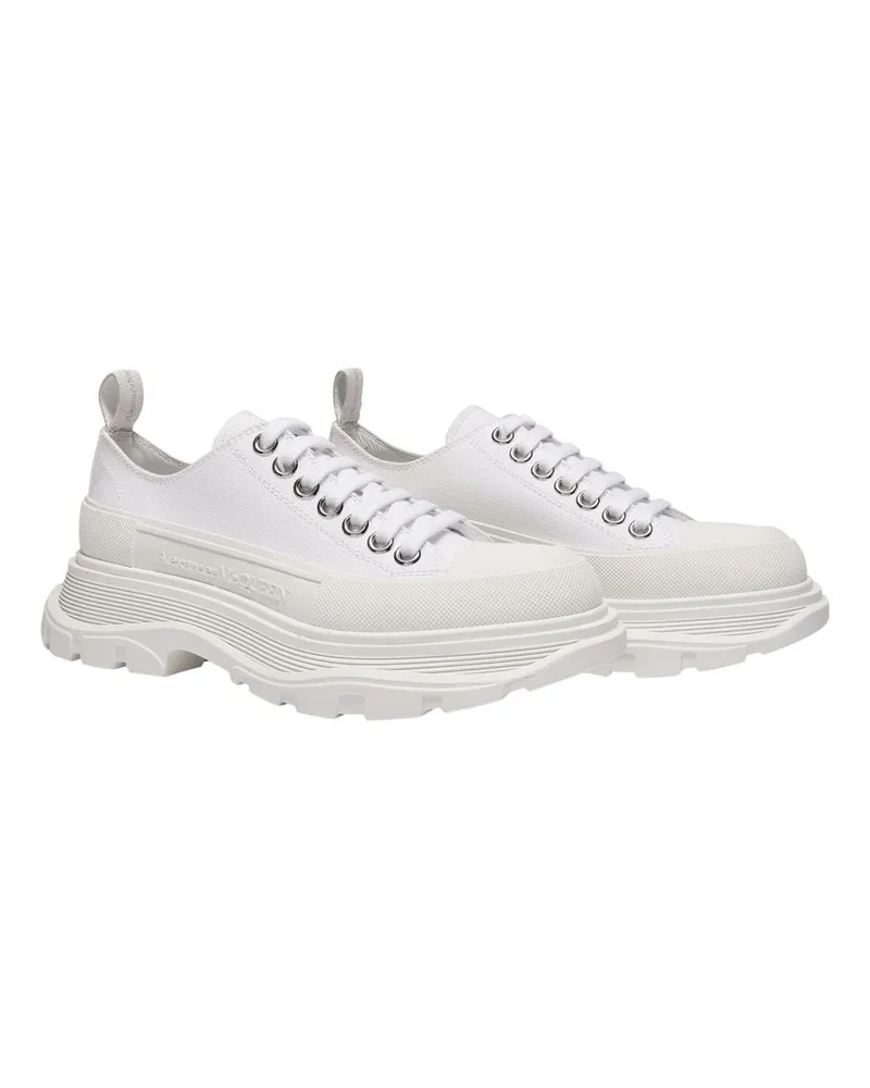 Alexander McQueen Unisex Tread Slick Sneakers -  Canvas White Shoes White