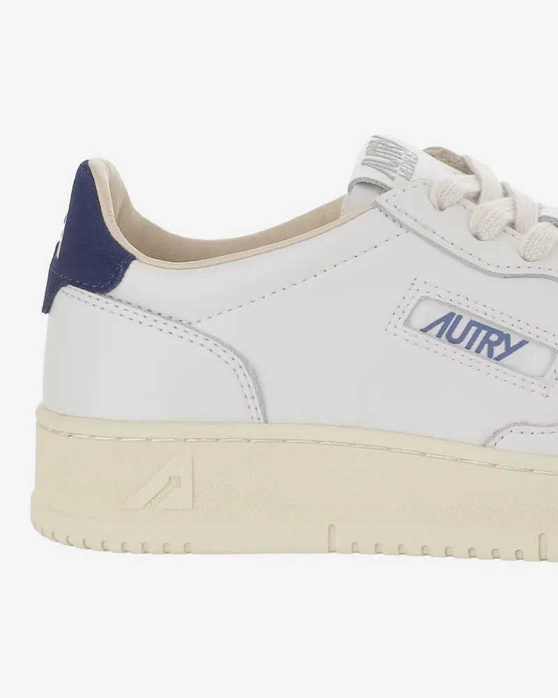 AUTRY Men's Sneakers Medalist Low Navy Leather Trainers White