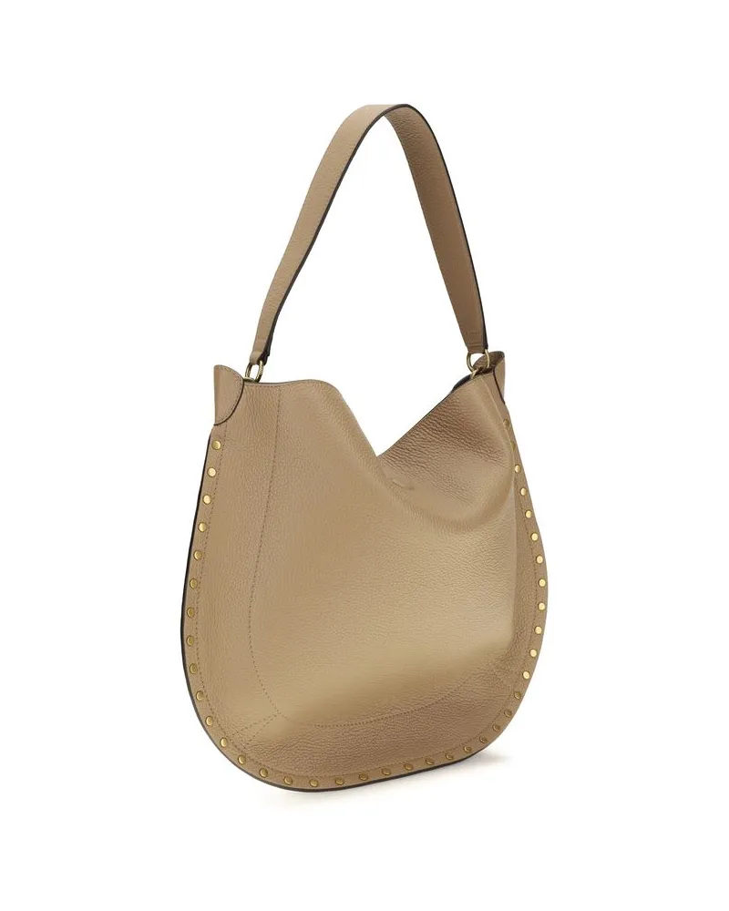 Isabel Marant Women's Beige Calf Leather Bos Taurus Shoulder Bag Beige