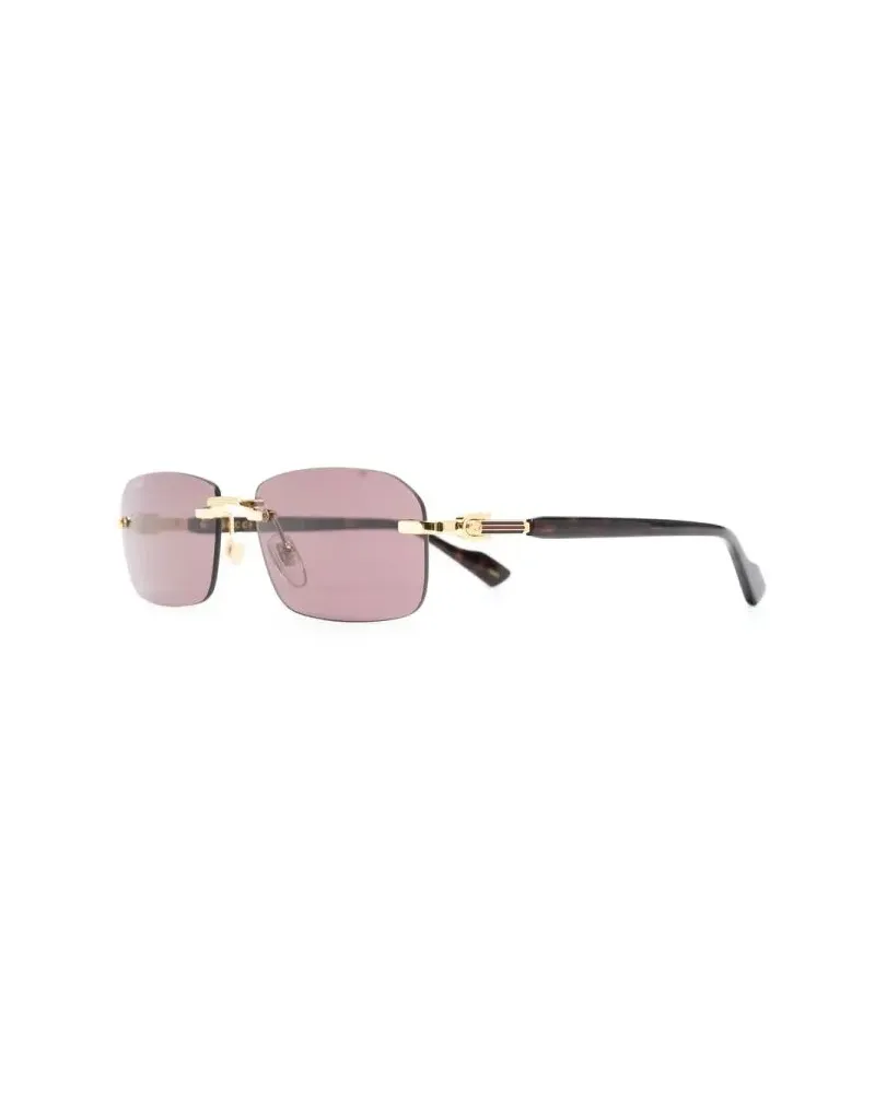 Gucci GG1221S Rimless Rectangle Sunglasses — Gold Gold