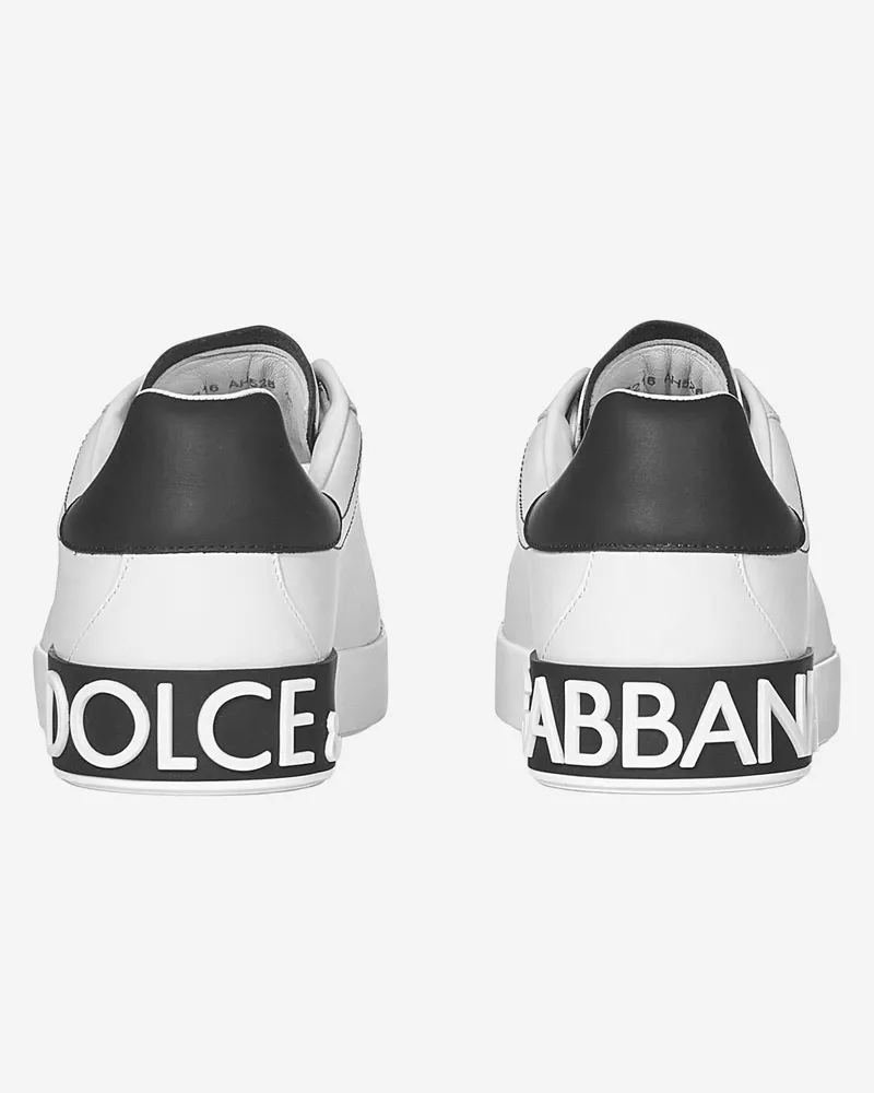 Dolce & Gabbana Men's Sneakers Portofino Calf Leather White Trainers White