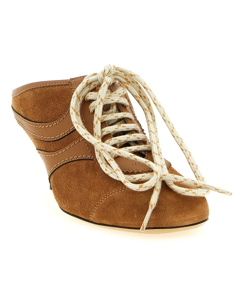 Dries van Noten Suede Sabot Heel — Caramel Caramel