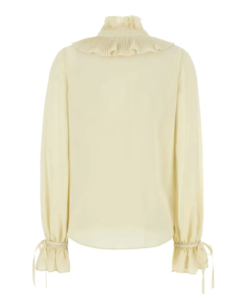 Valentino Garavani Panna Exterior: Silk Camicie Shirt Beige