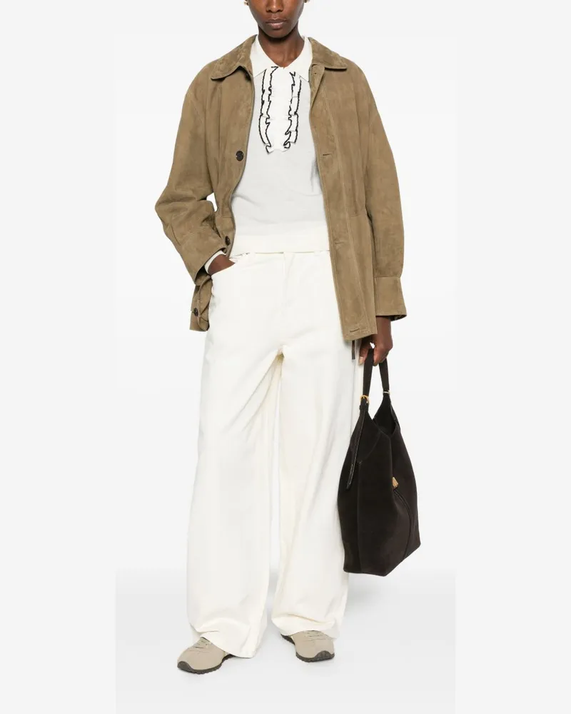 forte_forte Ruffle-Trimmed Wool Polo — White White