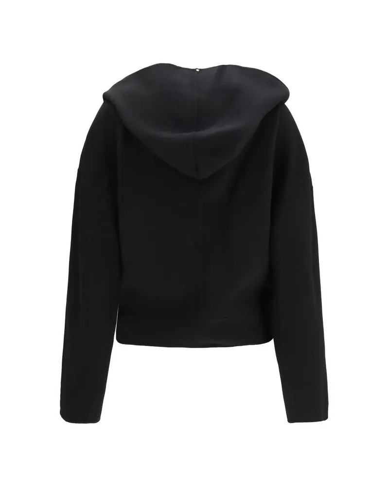 Max Mara Women's Black Wool Oves Aries Full-Length Jacket Clothing Black