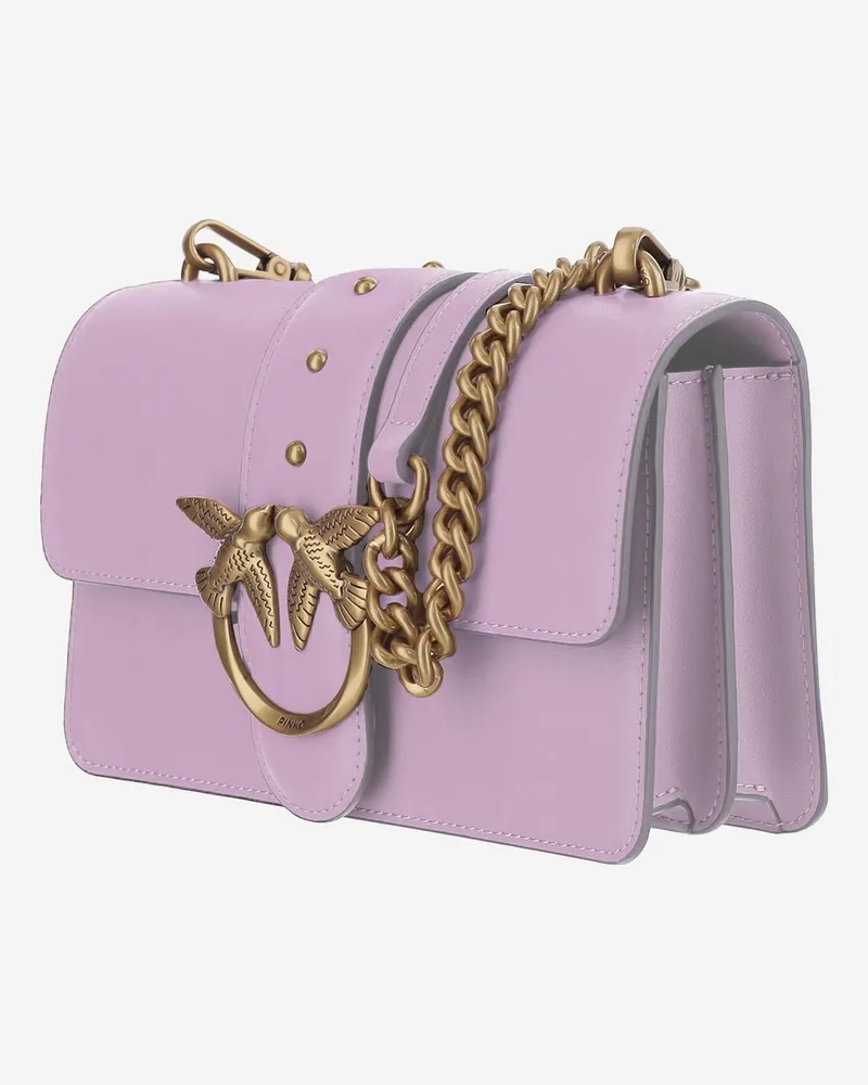 Pinko Women's Mini Shoulder Bag Love One Pink Calfskin Leather Pink