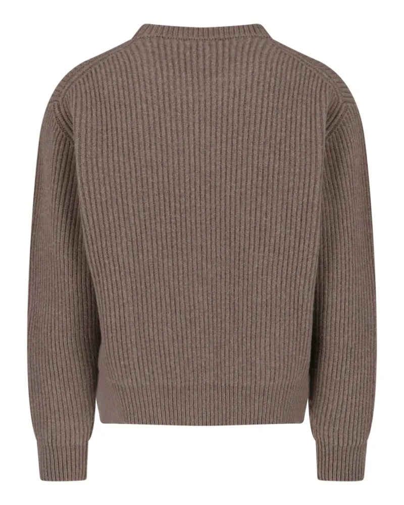 Jil Sander Men's Sweaters Green Wool Taupe
