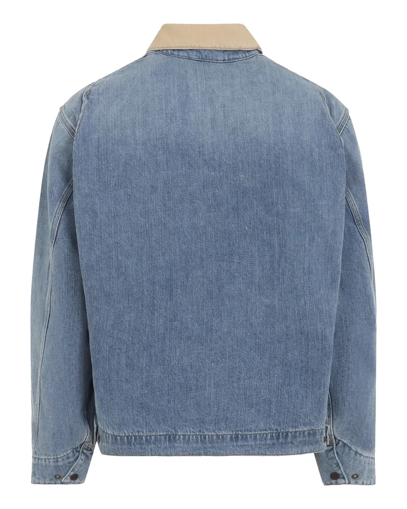 Carhartt WIP Men's Jacket Og Detroit Blue-Dusty H Brown Cotton Camano Denim Blue/dusty 'camano Blue